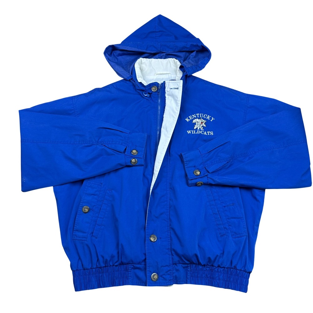 Vintage Eagle Canyon Kentucky Wildcats Hooded Jacket Blue NCAA XL Windbreaker